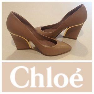 Chloe Beckie Gold Plated Pumps